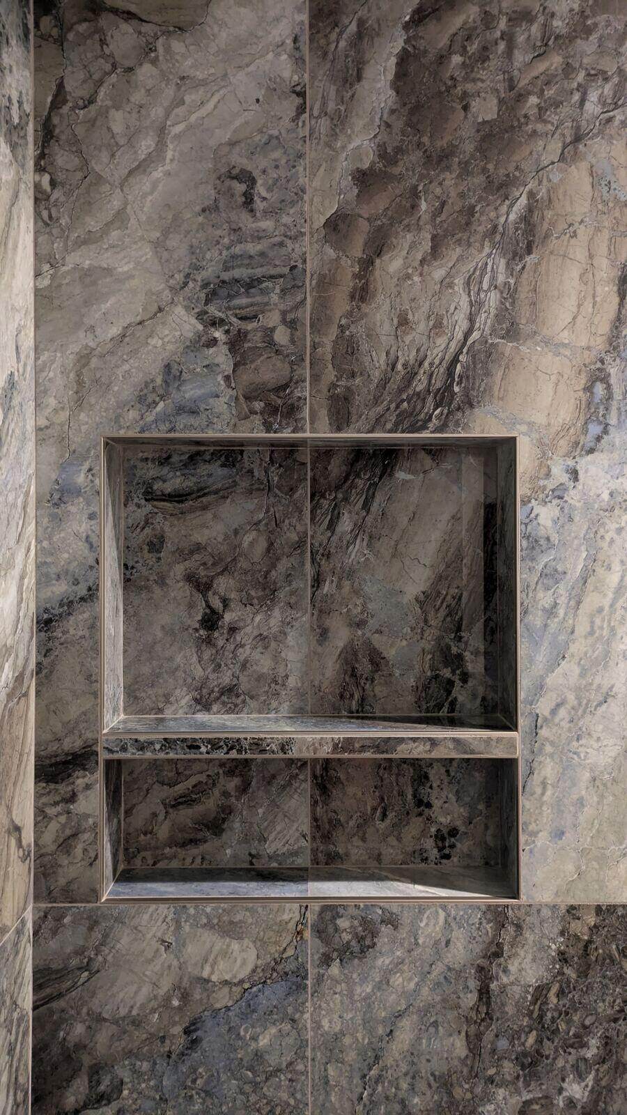 Custom tile shower with waterproofed walls built by RKD Tile in Utah — project photo 5