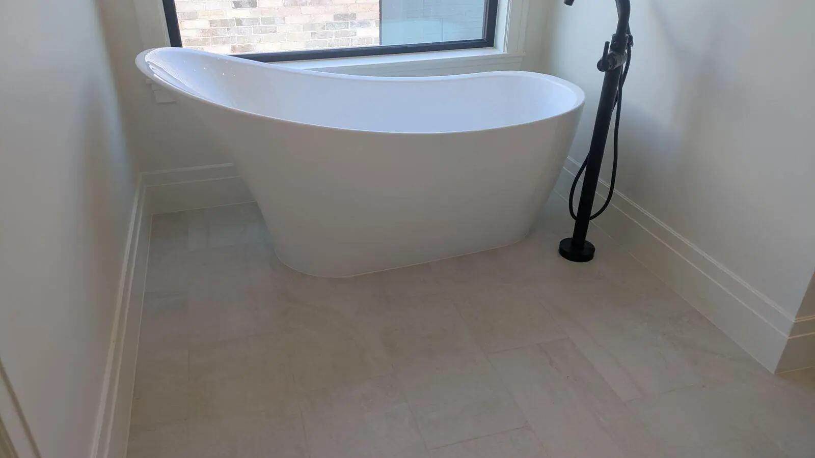 Custom freestanding tub bathroom installation