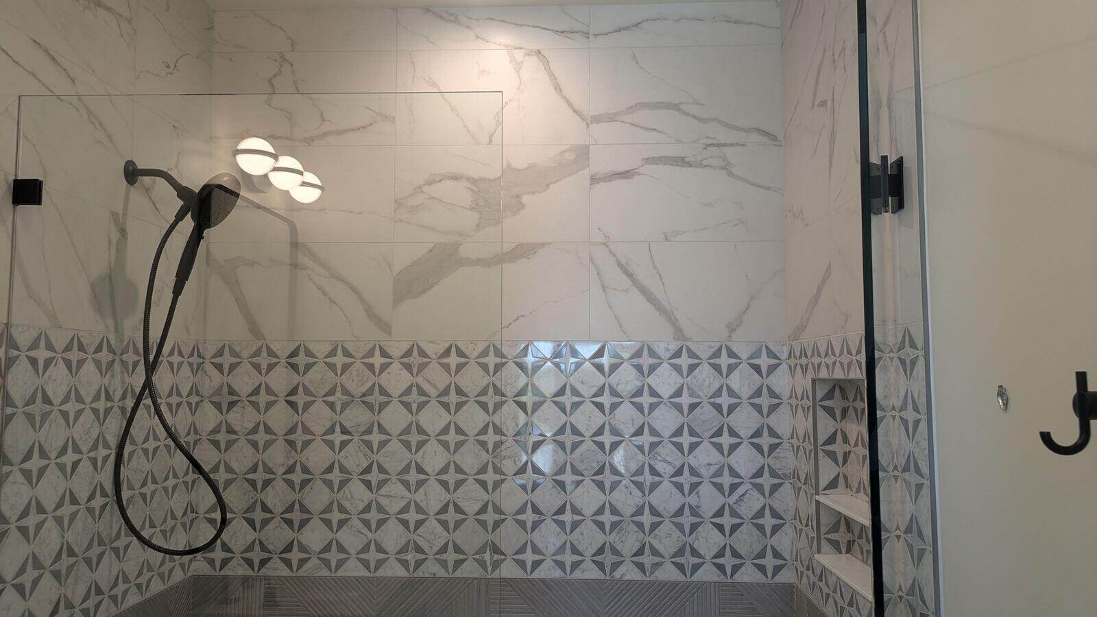 Custom tile shower with waterproofed walls built by RKD Tile in Utah — project photo 247